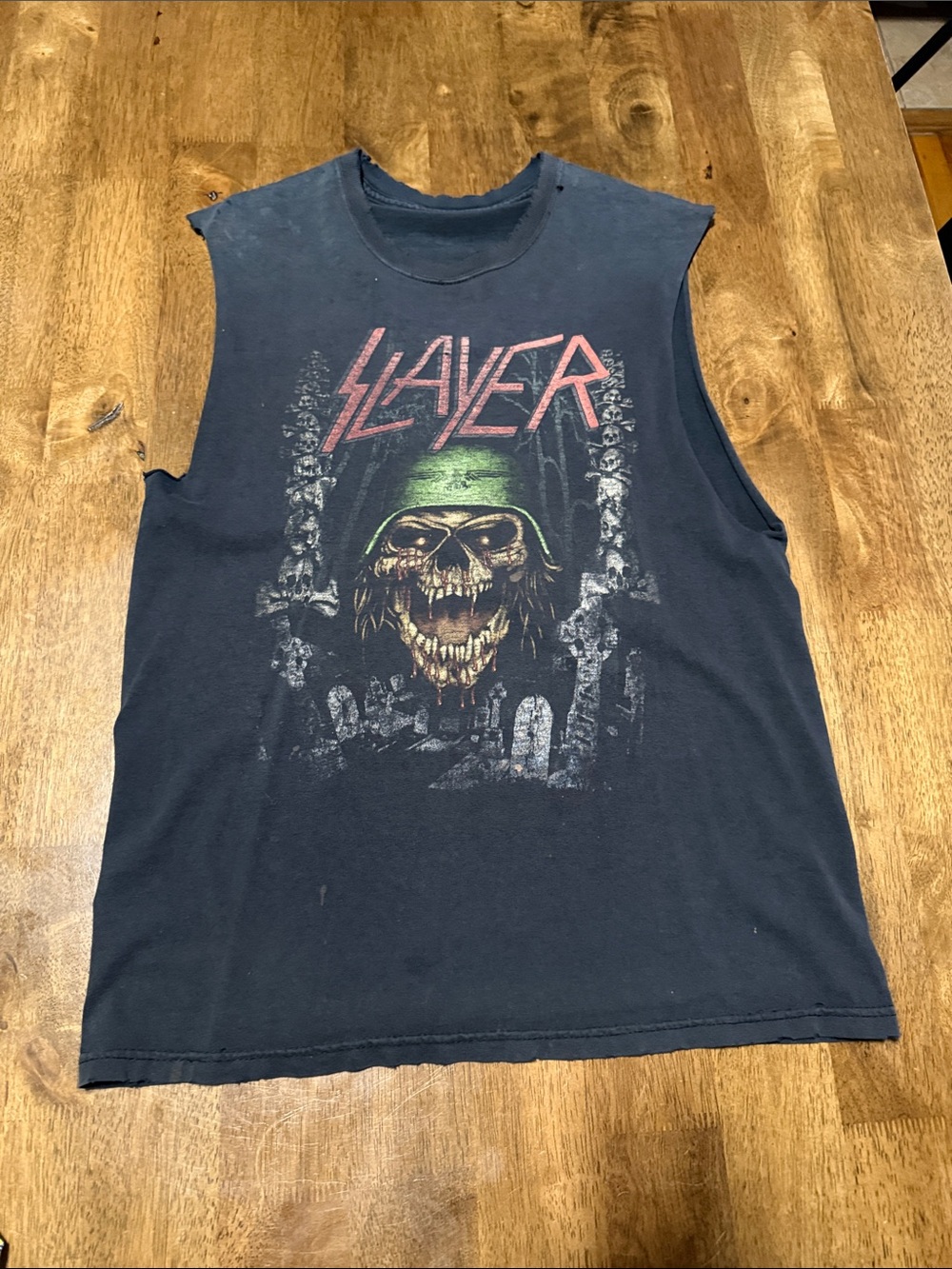 Vintage Slayer Black Sleeveless Graphic Band Tee